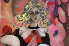 Fresque murale Demoiselle Alice aux pays des Merveilles