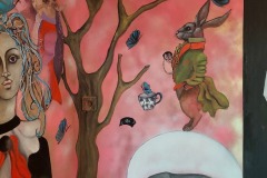 Peinture murale Street art 2022 Demoiselle Alice aux pays des Merveilles