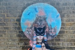Collage urbain Demoiselle Bastet Redcross Way Londres