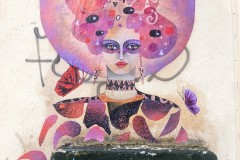 Art urbain à Orléans : Collage Demoiselle Klimt par Demoiselle MM