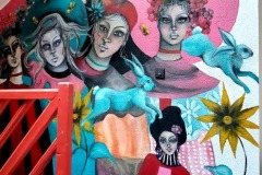 Peinture murale street art à Paris par Demoiselle MM en technique mixte.