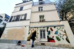 Peinture murale Street Art Urbain Paris 19eme rue des Solitaires