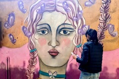 Peinture murale Demoiselle MARIPOSA à Versailles 2021