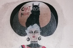 Demoiselle MM place emile goudeau 18 eme 2021 Demoiselle chat noir collage Art Urbain