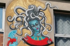 Demoiselle OCTOPUS à Montreuil peinture murale