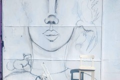 Peinture acrylique de Demoiselle Petit Rat au festival RUR Graffiti 2023