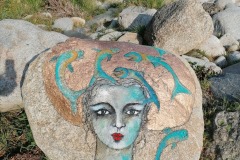 Demoiselle Tech peinture sur rocher au bord du Tech à Amélie les Bains 2021