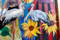 Fresque des Demoiselles Cigognes par Demoiselle MM pour "Water Tower Art Fest"