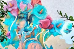 Demoiselle MM réalise une fresque pour le jardin à Créteil