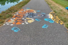Peinture écologique le long du canal du Rhône au Rhin