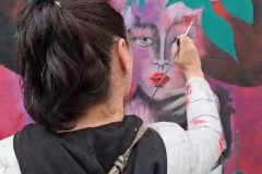Spectacle de Peinture et Collage Rue des Cascades à Paris 20e