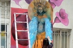 Fresque d'Art urbain inspirée par la mythologie grecque.