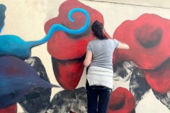 Fresque murale Demoiselle Sphynx bleu pour Les 3 murs