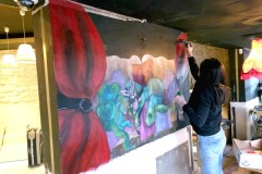 Street Art au bar 'Les Nouveaux Sauvages' avec 'Demoiselle rêve...'