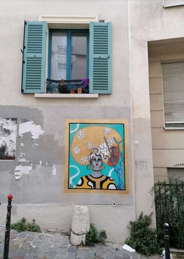 Demoiselle CAMÉLÉON rue de Savies Paris mur 2m² Demoiselle MM 2021