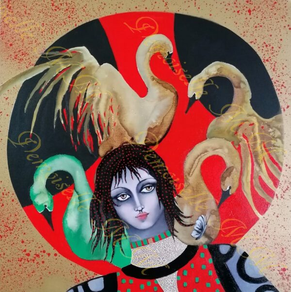 Acheter Print Fine Art Demoiselle Cygne oiseau lunaire de pureté et d'amour