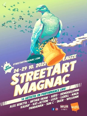 Exposition Art urbain Street'Art'Magnac Festival 2022 dans le Gers Demoiselle MM