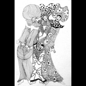 Les Demoiselles en noir et blanc 2 : Technique mixte sur papier aquarelle par Demoiselle MM