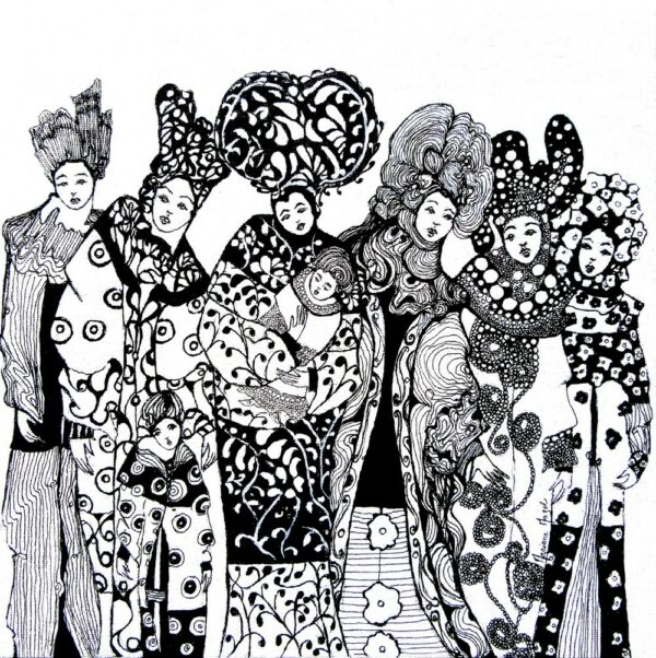 Vente Reproduction Print Fine Art 'Les Demoiselles en noir et blanc' par Demoiselle MM