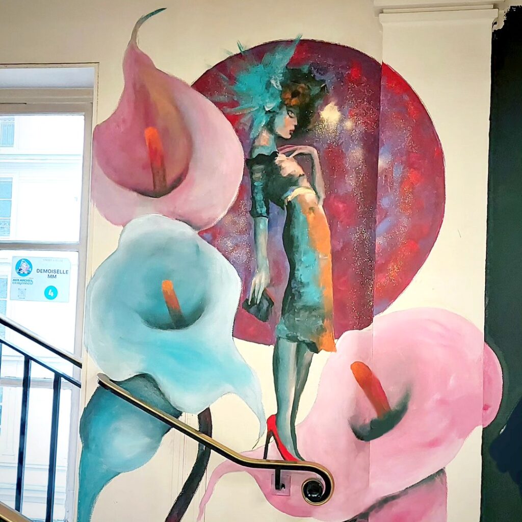 Art urbain en live painting, exposé à Paris pour Les Arches Citoyennes.